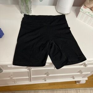 Balance athletica black biker shorts . No front seam . Size medium.